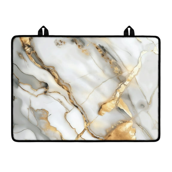 SEANATIVE Kitchen Stove Cover for Electric Stove Heat-Resistant Induction Stove Top Protector Non-Slip Glass Cooktop Cover Countertop Mat 29.18 x 20.96 inches, Marble White Gold Gray