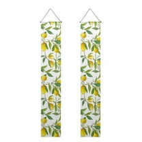 SEANATIVE Lemon Fruit Porch Banner Sign Holiday Banner for Front Door Yard Garden 2 PCS Porch Banner Welcom Porch Banner Flag Farmhouse Decoration 70.9x12.6 Inch