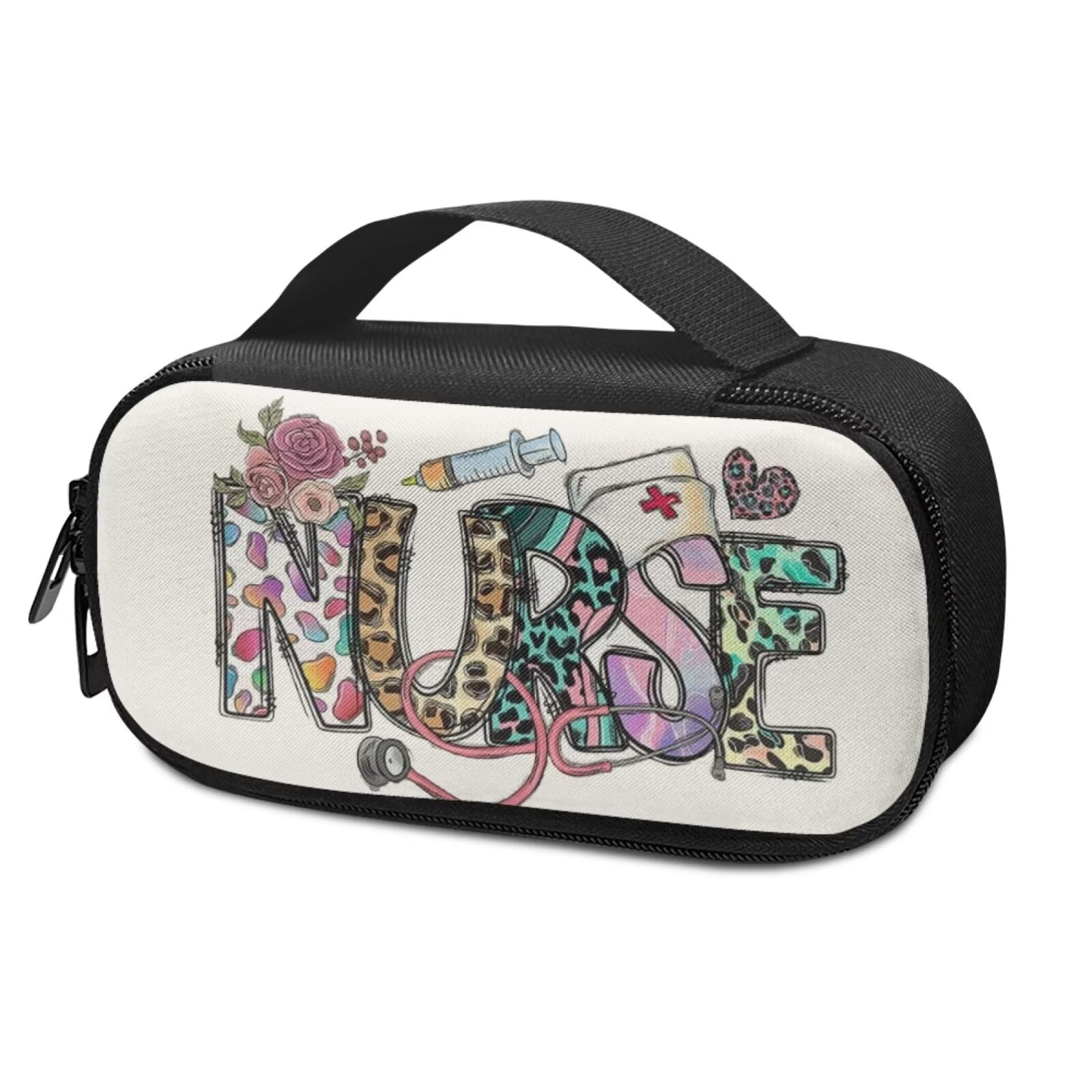 SEANATIVE Leopard Print Insulin Packages with Handle Durable Heart