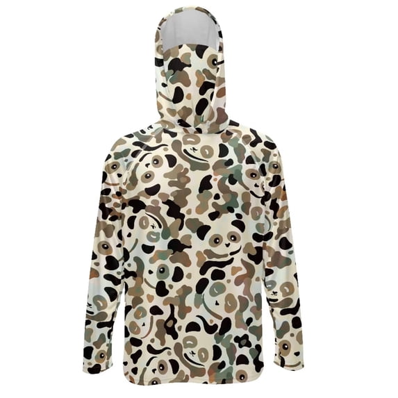 SEANATIVE Long Sleeve Sun Shirts for Men Fishing Hiking Running Tops Sun Hoodie Lightweight Breathable Outdoor UV Protection Rash Guard, M, Panda Camo Print