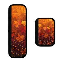 SEANATIVE Maple Leaves Refrigerator Door Handle Covers 2 Pcs Thanksgiving Kitchen Appliance Handles Covers Fridge Protector Gloves Ovens Door Cloth Fall Party Holiday Decoration