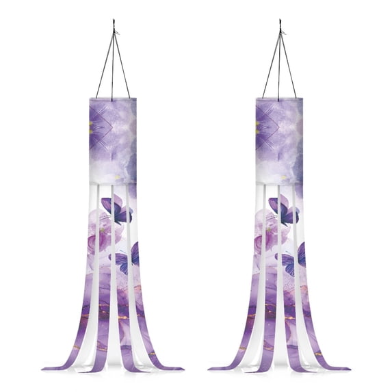 SEANATIVE Marble Stripes Butterfly Windsocks Outdoor Handing 40 Inch Windsock Outdoor Hanging Decorations Garden for Front Door Yard Porch Patio Lawn Party Decor Outside