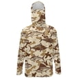thumbnail image 1 of SEANATIVE Men's Fishing Rash Guard, Sun Protection Long Sleeve Fishing Shirt Pullover with Mesh Face Mask Sun Protective Shirt Summer Outfits for Outdoor, L, Fish Camo Brown Beige, 1 of 7
