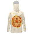 thumbnail image 1 of SEANATIVE Men's UV Protection Fishing Hoodie with Face Mask, Full Coverage Sun Guard Tops Lightweight Fishing Shirt for Running Workout Travel, S, Capybara Maple Leaf Beige, 1 of 7