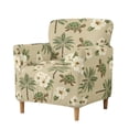thumbnail image 1 of SEANATIVE Mid Century Modern Accent Chair Slipcover Soft Armchair Cover Dustproof Single Seater Sofa Cover for Living Room Bedroom Office Decoration, Tropical Sea Turtle Palm Tree Flower Beige, 1 of 7