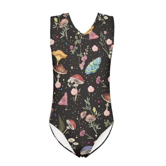 SEANATIVE Mushroom Bathing Suit One Piece Floral Butterfly Children Swimsuit Girls Size 7-8 Years Soft Summer Sleeveless V Neck Bikini Aesthetic