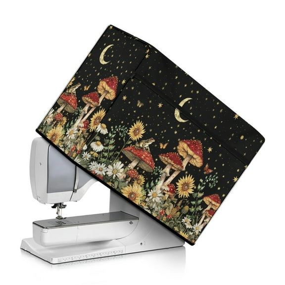 SEANATIVE Mushroom Forest Sewing Machine Cover with Pocket Easy Storage Sewing Machine Cover Stain Resistant Home Decor Accessories, Keep Clean & Safe