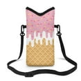 thumbnail image 1 of SEANATIVE Neoprene Cellphone Crossbody Bag Shockproof Phone Bag Waterproof Phone Carry Pouch with Crossbody Strap for Cellphone, Keys, Lipstick, Cashes, Ice Cream Cone Sprinkles Print Pink, 1 of 7