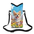 thumbnail image 1 of SEANATIVE Neoprene Crossbody Bag Waterproof Mobile Phone Pouch with Shoulder Strap Universal Mini Satchel Bag Phone Carry Pouch for Walking, Hiking, Biking, Corgi Dog Daisy Flower Blue Sky, 1 of 7