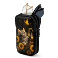 thumbnail image 1 of SEANATIVE Neoprene Eyewear Pouch Zipper Glasses Case Shockproof Anti-Scratch Eyeglasses Case Lightweight Women Men Sunglasses Holder Bag for Outdoor Office Travel, Cat Sunflower Butterfly Black, 1 of 7