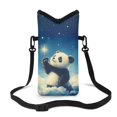 thumbnail image 1 of SEANATIVE Neoprene Phone Purse Waterproof and Shockproof Mini Shoulder Bag Small Cellphone Carrying Pouch with Strap for Traveling, Beach, Outings, Cute Panda Star Cloud Blue, 1 of 7