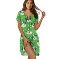 thumbnail image 1 of SEANATIVE Nightgowns for Women Soft Short Sleeve Nightdress Button Down Lounge Sleep Dress Relaxed Fit Loungewear Fashionable Round Neck Sleepwear, XS, St. Patrick's Day Shamrock Cute Dog Green, 1 of 7