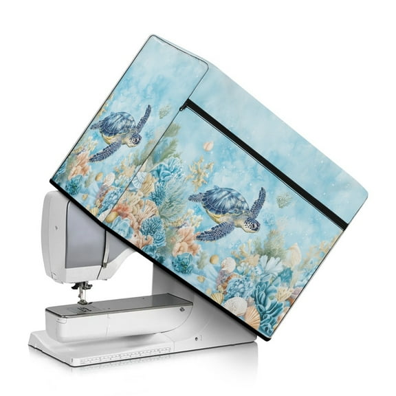 SEANATIVE Ocean Turtle Sewing Machine Dust Cover Easy Storage Sewing Machine Cover Protective Dust Cover with Pocket for Most Standard Sewing Machines Cover Decoration