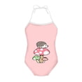 thumbnail image 1 of SEANATIVE One Piece Swimwear for Girls Skin-Friendly Kids Girls Swimsuit Tankini Soft Mushroom Hedgehog Lace Up Bathing Suit Pink Size 7-8 Y, 1 of 5