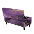 thumbnail image 1 of SEANATIVE Ottoman Footrest Cover Stretch Storage Ottoman Slipcover Footrest Stool Protector with Elastic Edge, Non-Slip Bench Cover for Living Room Decor, S, Gold Violet Marble Pattern, 1 of 7