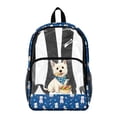 thumbnail image 1 of SEANATIVE PVC Clear Backpack for Kids Transparent School Backpack Large Capacity Clear Bag Bookbag Daypack for Elementary Middle School, Westie Dog Paw Bone Blue West Highland White Terrier, 1 of 7