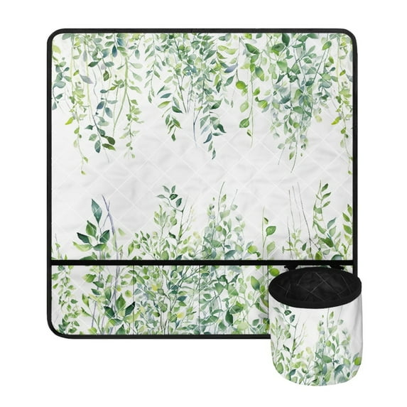 SEANATIVE Palm Leaf Sewing Machines Dust Cover Easy Storage Sewing Machine Mat with Pockets Aesthetic Sewing Machine Mat Decor Accessories