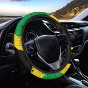SEANATIVE Patriotic Car Steering Wheel Cover Accessories Jamaica Flag Auto Drive Steering Wheel Cover Breathable Automative Steering Wheel Cover,All Weather