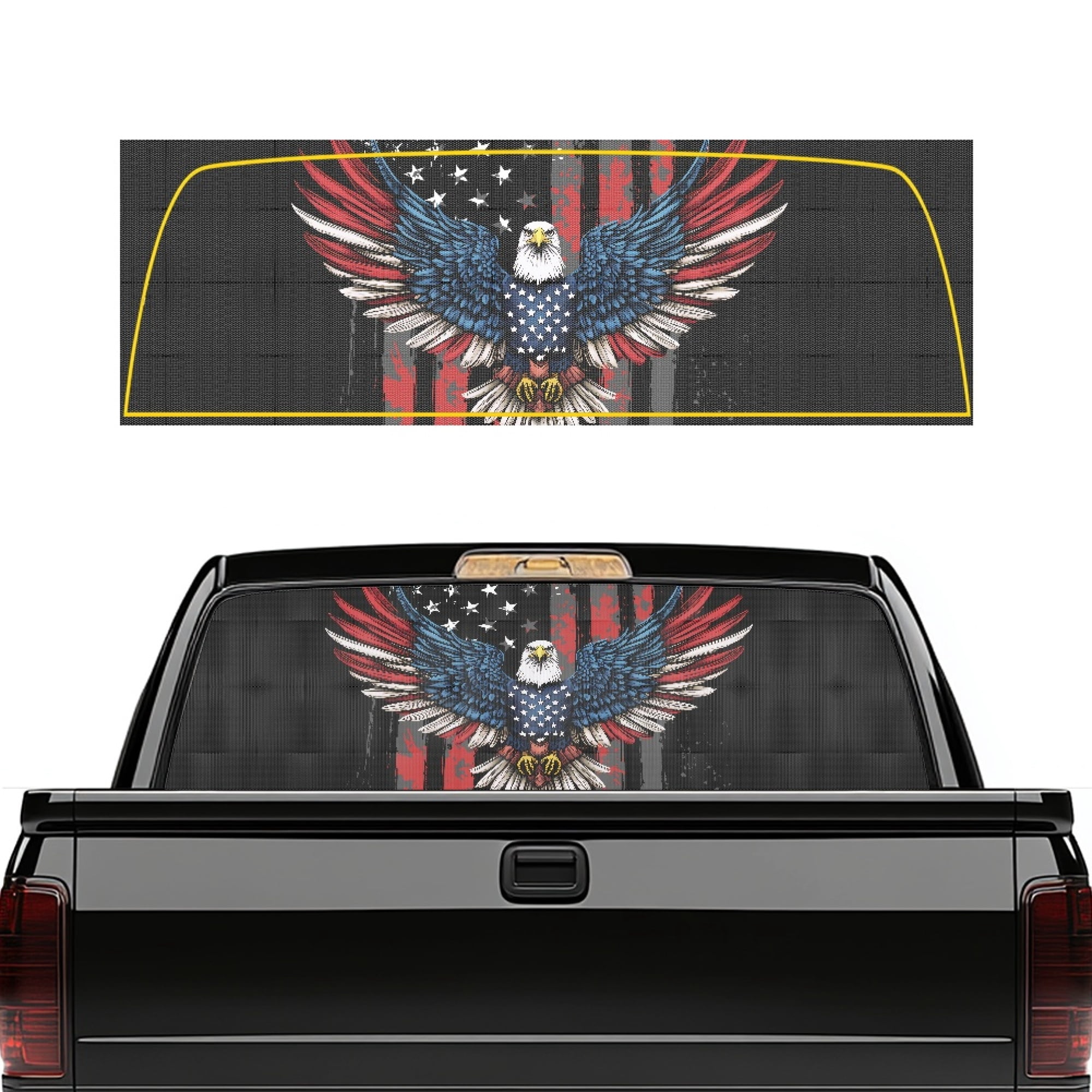 SEANATIVE Patriotic Decor Truck Back Window Decal Printed Automotive ...
