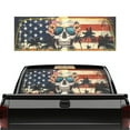thumbnail image 1 of SEANATIVE Pickup Truck Rear Window Decal Perforated Vinyl See Through Graphic Sticker UV Protection Waterproof Patriotic Decor Fit Automotive Decals, Skull American Flag Palm Tree, 1 of 7