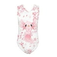 thumbnail image 1 of SEANATIVE Pink Axolotl Kids Swimwear One Piece Floral Leisure Summer Toddler Girl Bathing Suit Lightweight Gymnastics Leotards Dancewear Size 5-6, 1 of 7