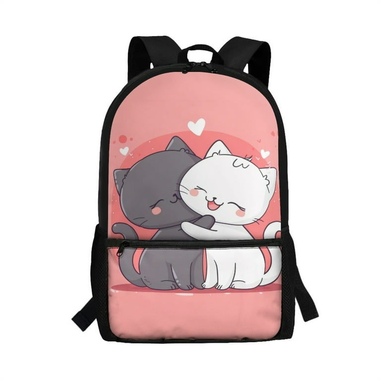 SEANATIVE Pink Cat Backpack for Girls 6 8 Cute Kids Backpacks for Girls 4th Grade Dirt Resistant Cartoon School Bags Children Bookbag