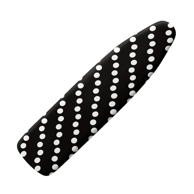 SEANATIVE Polka Dots Iron Board Covers with Padding Resist Scorching Thick Cover for Ironing Board, Black Stretchable Heat-Reflective Ironing Board Table Top Cover Protector Home Decor