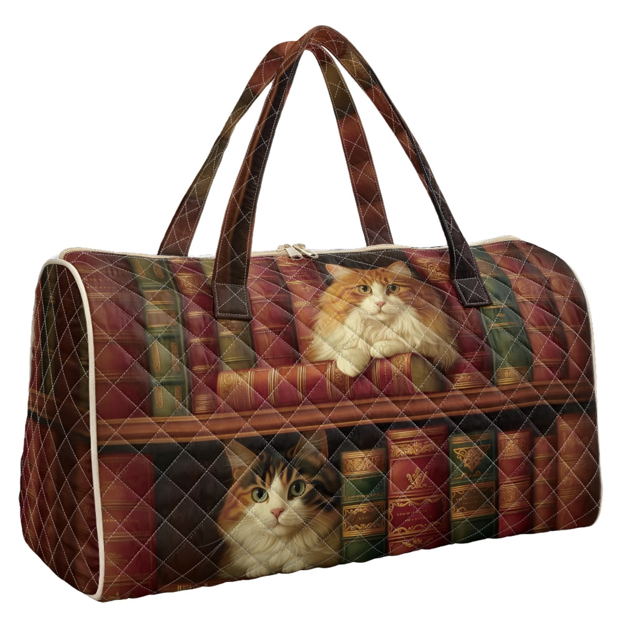 Polyester Cloth Backpack SEANATIVE Polyester Fabric Quilted Duffle Bag with Zippered Pockets ...