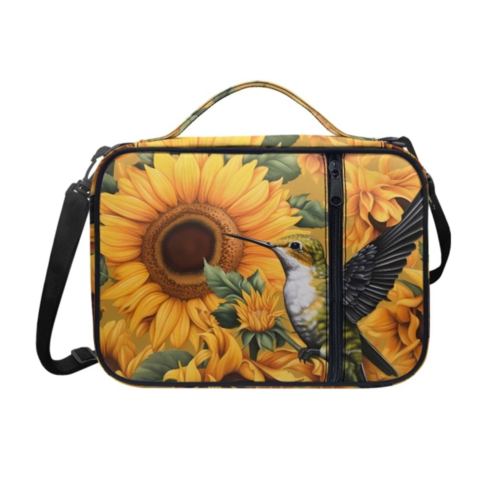 SEANATIVE Portable Bible Case with Shoulder Strap Sunflower Hummingbird ...