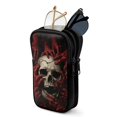 thumbnail image 1 of SEANATIVE Portable Sunglasses Case Neoprene Eyeglasses Pouch with Zipper, Dual Compartment Glasee Pouch Lightweight Protective Eyewear Case Multifunctional Glasses Bag, Red Skull Pattern, 1 of 7