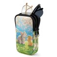 thumbnail image 1 of SEANATIVE Portable Sunglasses Case Neoprene Eyeglasses Pouch with Zipper, Dual Compartment Glasee Pouch Lightweight Protective Eyewear Case Multifunctional Glasses Bag, Cat Rabbit Cherry Blossom, 1 of 7