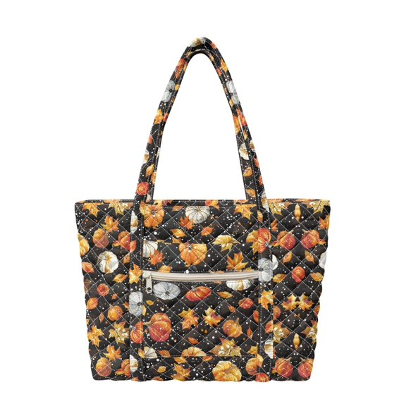 SEANATIVE Pumpkin Maple Leaf Pattern Shopper Tote Bag for Shopping Work ...