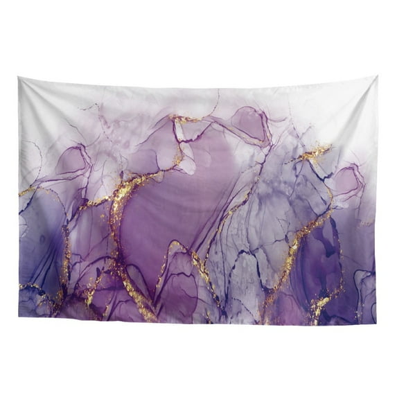 SEANATIVE Purple Gold Marble Wall Tapestry Soft Tapestry for Living Room Bedroom Wall Cozy Mini Tapestry Home Decor Compact Tapestry 36H*24W Inches