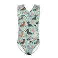 thumbnail image 1 of SEANATIVE Quick Dry Bathing Suit One Piece Floral Dachshund Sleeveless Girls Swimsuit Size 3-4 Skin-Friendly Kids Cover Ups for Swimwear Girls, 1 of 7