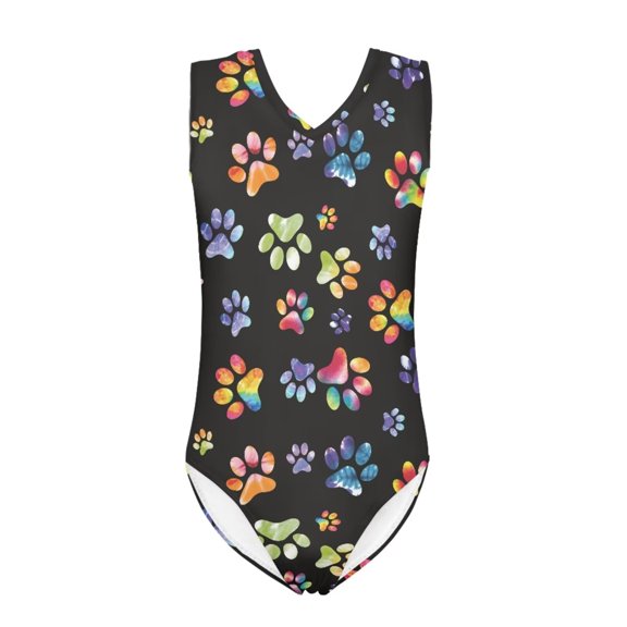 SEANATIVE Quick Dry Kids Swimsuit One Piece Casual Swimwear Body Suits for Girls Hippie Rainbow Paws Bikini Bathing Suit Size 3-4 Years