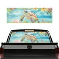 thumbnail image 1 of SEANATIVE Rear Window Decals for Trucks 66 x 22 Inch Pickup Back Window Tint Graphic See Through Vinyl Wrap Water-resistant Sun Block Coverage for Car Decor, Tropical Flower Sea Turtle, 1 of 7