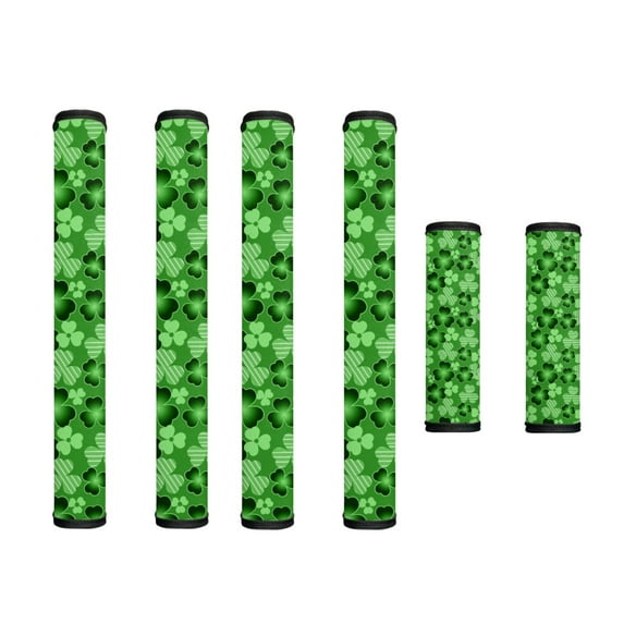 SEANATIVE Refrigerator Door Handle Covers Pack of 6 Waterproof Kitchen Electrical Appliance Decor Handles Gloves for Fridge Microwave Oven Dish Washer, Shamrock Clover Green St. Patrick's Day