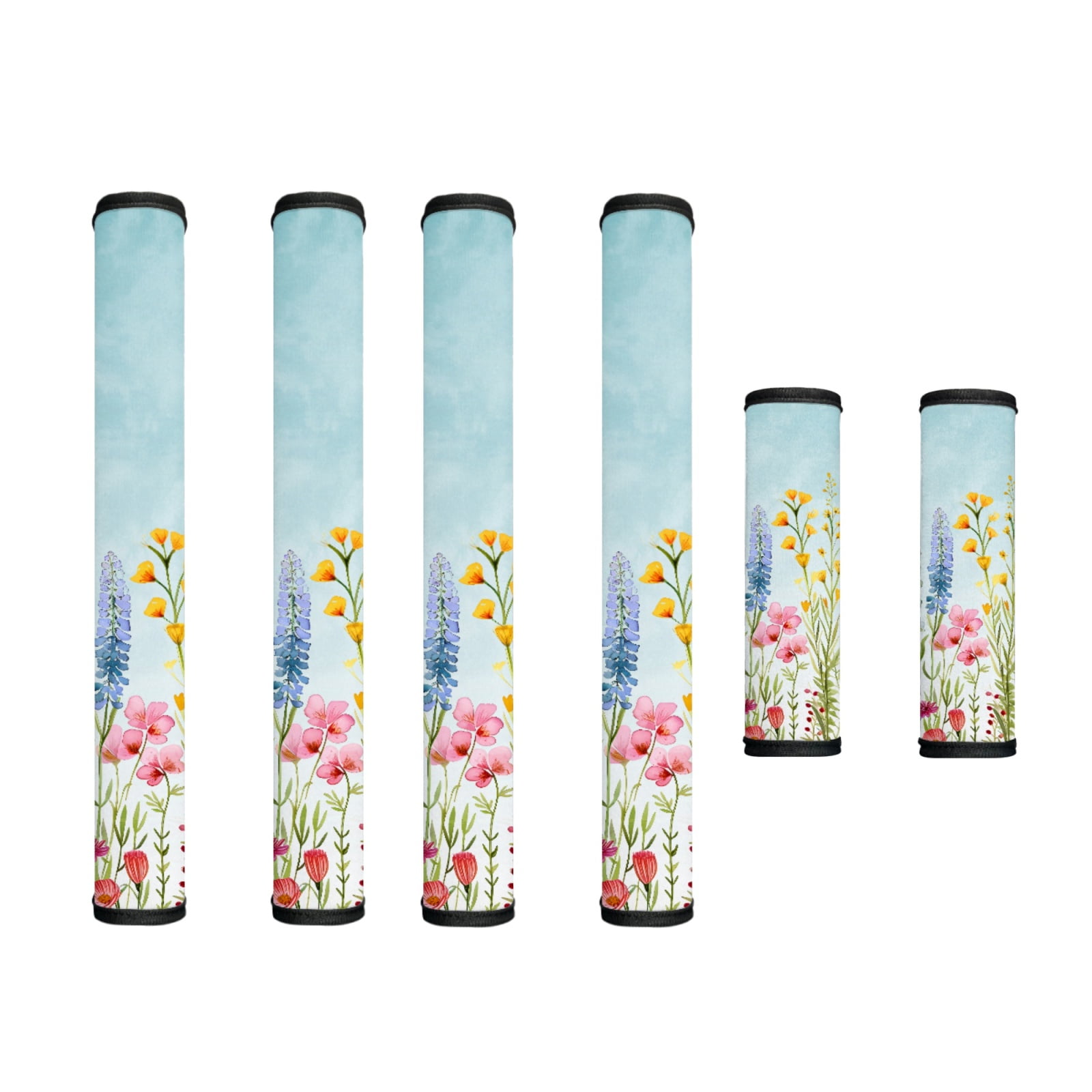 SEANATIVE Refrigerator Door Handle Covers Set of 6 Anti-Skid Anti-Static Kitchen Appliance Decor Handles Washable Fabric Keep Off Smudges, Fingerprints, Wear and Tear, Stains, Light Blue Sky Flowers