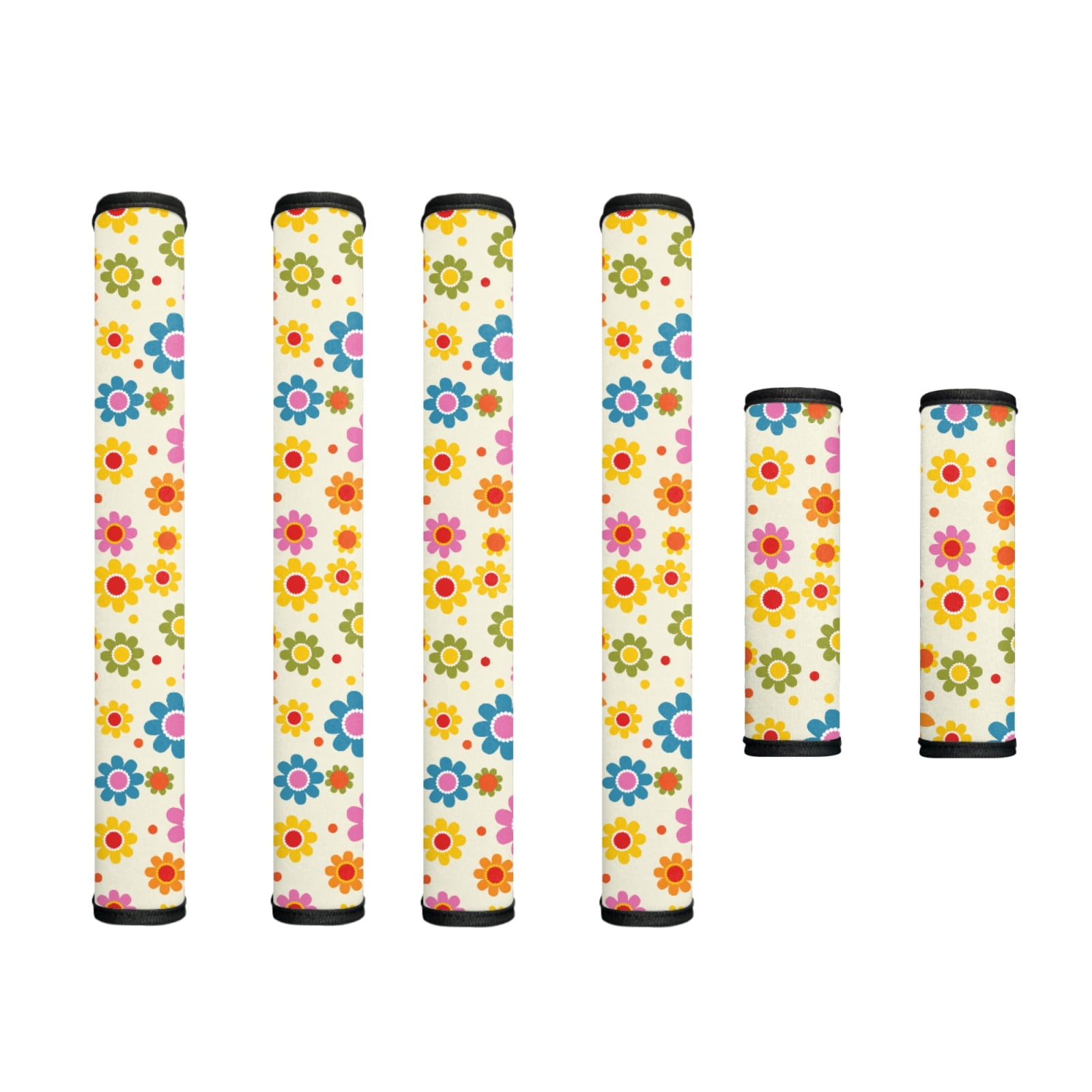 SEANATIVE Refrigerator Door Handle Covers Set of 6 Kitchen Electrical Appliance Decor Handles Universal for Fridge, Microwave, Oven, Kitchen Cabinet, Dish Washer, Colorful Hippie Flower