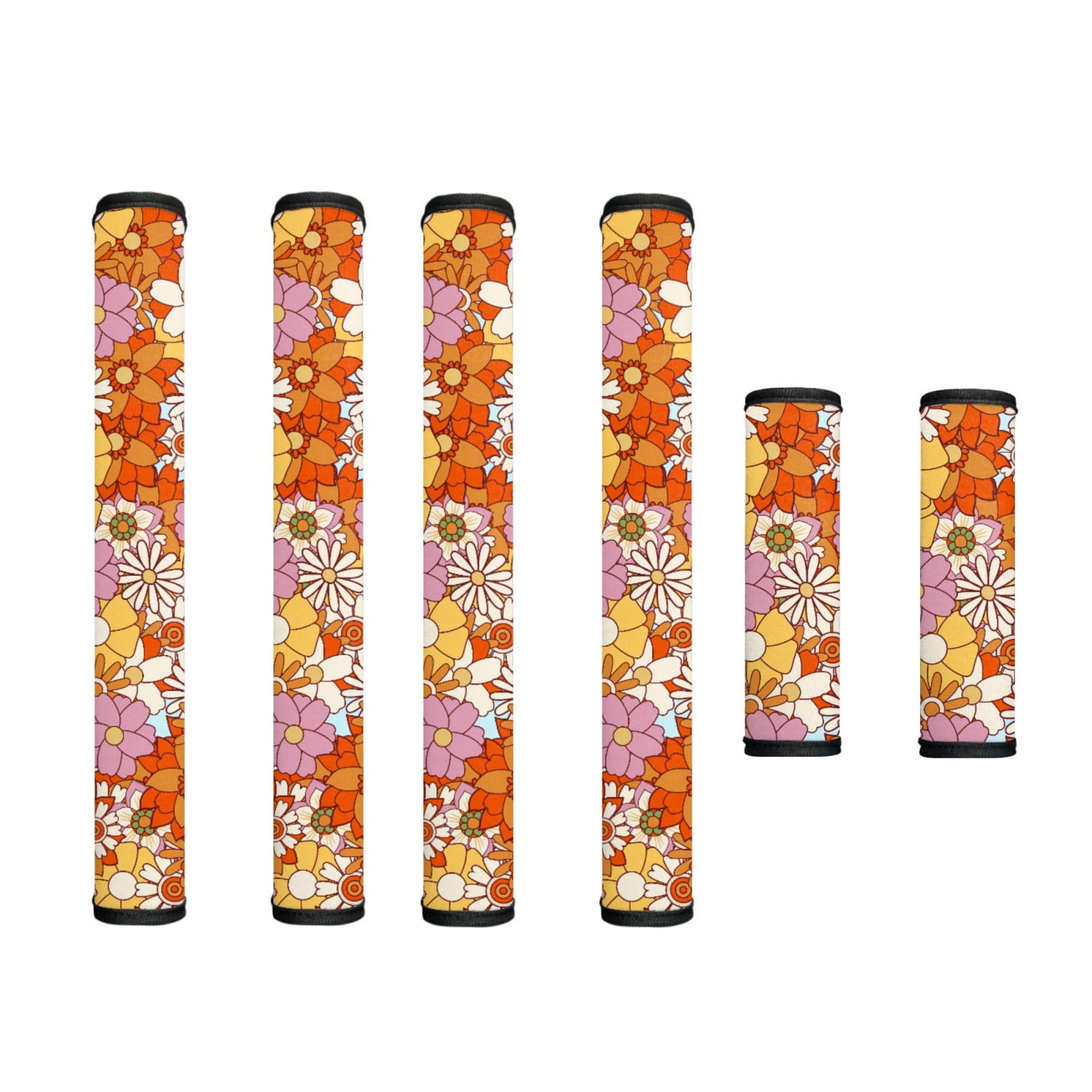SEANATIVE Refrigerator Door Handle Covers Set of 6 Kitchen Electrical Appliances Handle Protector Anti-Slip Fridge Microwave Oven Decor and Accessories, Daisy Hippie Flowers