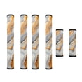 thumbnail image 1 of SEANATIVE Refrigerator Door Handle Covers Set of 6 Neoprene Kitchen Appliance Handle Anti-Dust Protector for Fridge Microwave Kitchen Cabinet Stove Dishwasher, Gray Gold Marble Print, 1 of 7