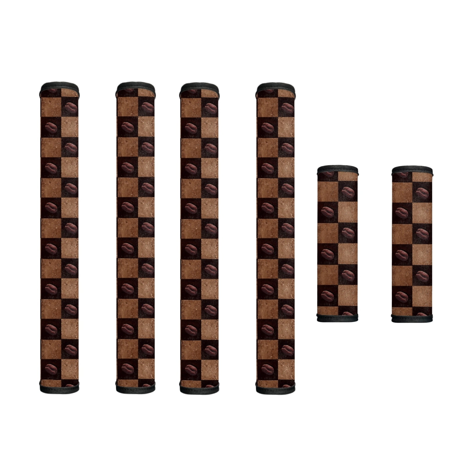 SEANATIVE Refrigerator Door Handle Covers Set of 6 Washable Electric Appliance Decor Handles Fridge Dishwasher Kitchen Cabinet Door Cloth Protector Indoor Home Decor, Coffee Bean Brown Plaid