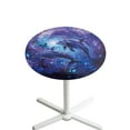 thumbnail image 1 of SEANATIVE Round Cocktail Tables Cover Stretchy Small Round Table Cloth 24 Inch Table Cap Elastic Fit Highboy Tablecloth for Cocktail Table, Dolphin Violet Blue Galaxy Butterfly, 1 of 7