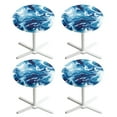 thumbnail image 1 of SEANATIVE Round Table Cloths Pack of 4 Fitted Spandex Cocktail Table Top Cover Table Topper Cap Round Picnic Table Cloth with Elastic Edged Tablecloth for 24" Round Tables, Blue Marble, 1 of 7