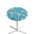 thumbnail image 1 of SEANATIVE Round Table Top Cover with Elastic Edges Washable Cocktail Table Top Cover with Elastic Fit Decorative Spandex Tablecloth for 24 Inch High Tables, Pink Peach Blossom Blue, 1 of 7