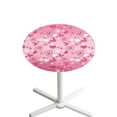 thumbnail image 1 of SEANATIVE Round Tablecloth Cocktail Table Top Covers with Elastic Edged Design Easy to Clean Washable High Top Table Cloths for 24" Diameter Round Tables, Heart Pattern Pink, 1 of 7