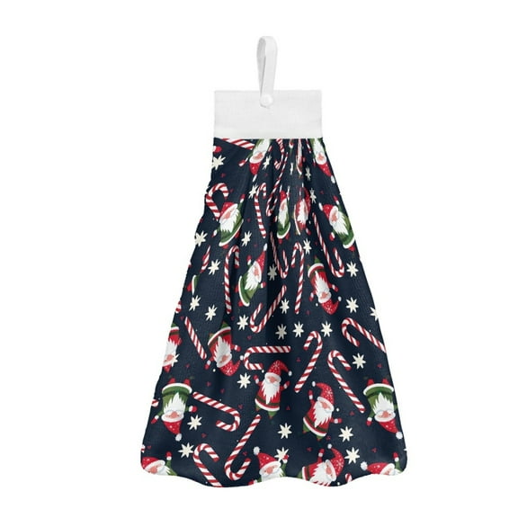 SEANATIVE Santa Claus Hand Towels for Bathroom Set of 2 Xmas Hanging Hand Towels for Kitchen Quick Dry Christmas Hand Towels with Hanging Loops Portable Fingertip Towel Home Decor