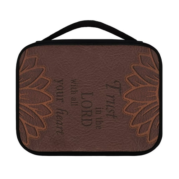 SEANATIVE Scriptures Floral Bible Bag Large Capacity Zip Bible Accessories for Women Waterproof Bible Book Carrying Case with Handle Zippered Pockets