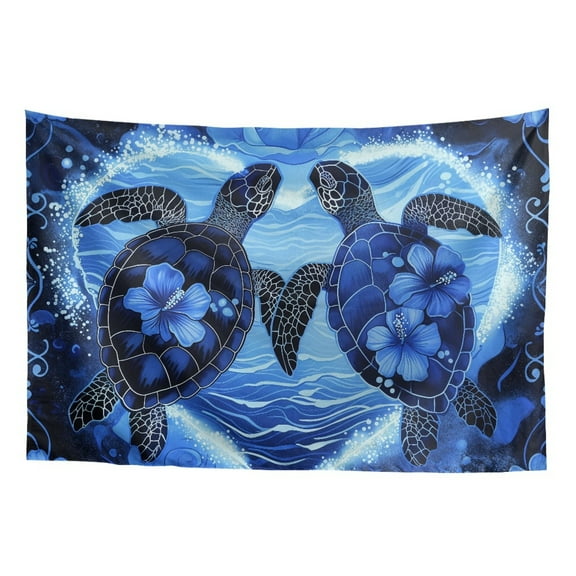 SEANATIVE Sea Turtle Tapestry Floral Wall Hanging Kitchen Decor Art Decor Tapestries for Bedroom Living Room 36W*24H Inches Small Tapestry Wall Hanging Tapestry for Bedroom