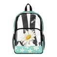 thumbnail image 1 of SEANATIVE See Through Backpack for Kids Clear Transparent School Bookbag Stylish Design PVC Daypack with Side Pockets for Elementary Middle School, Daisy Mint Green, 1 of 7